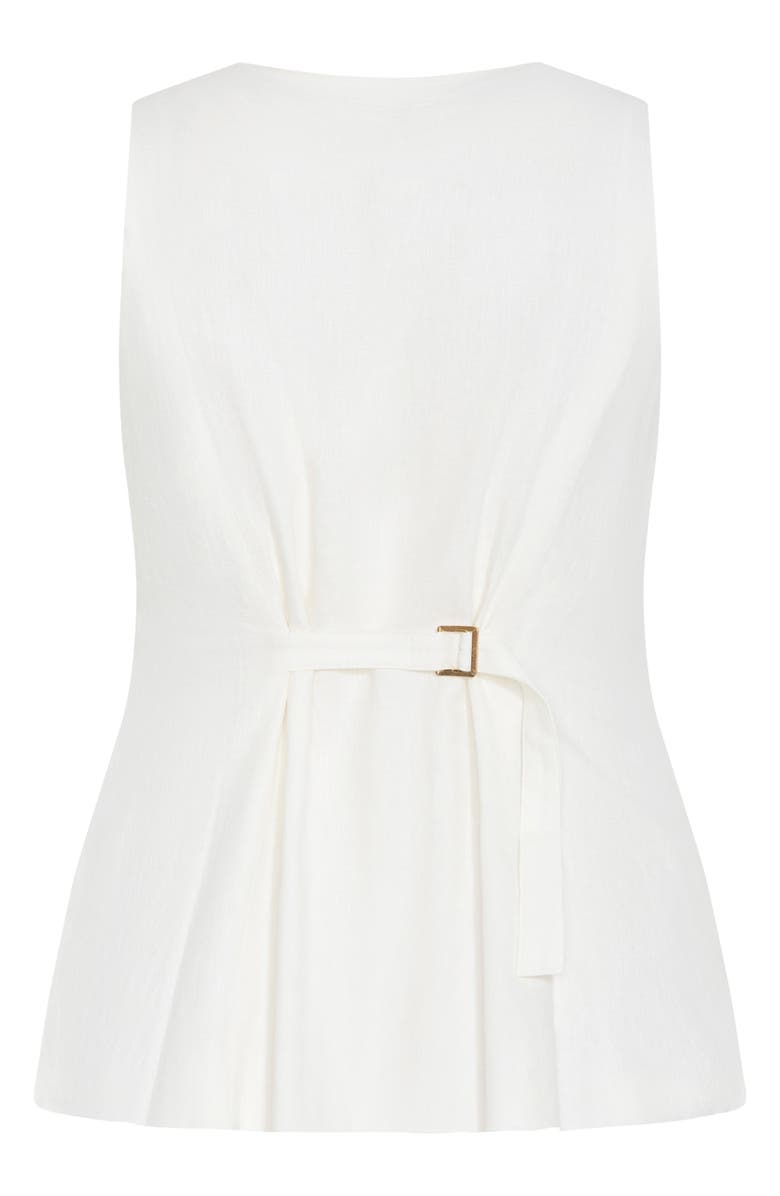 City Chic Devienne Linen Blend Vest, Alternate, color, Ivory