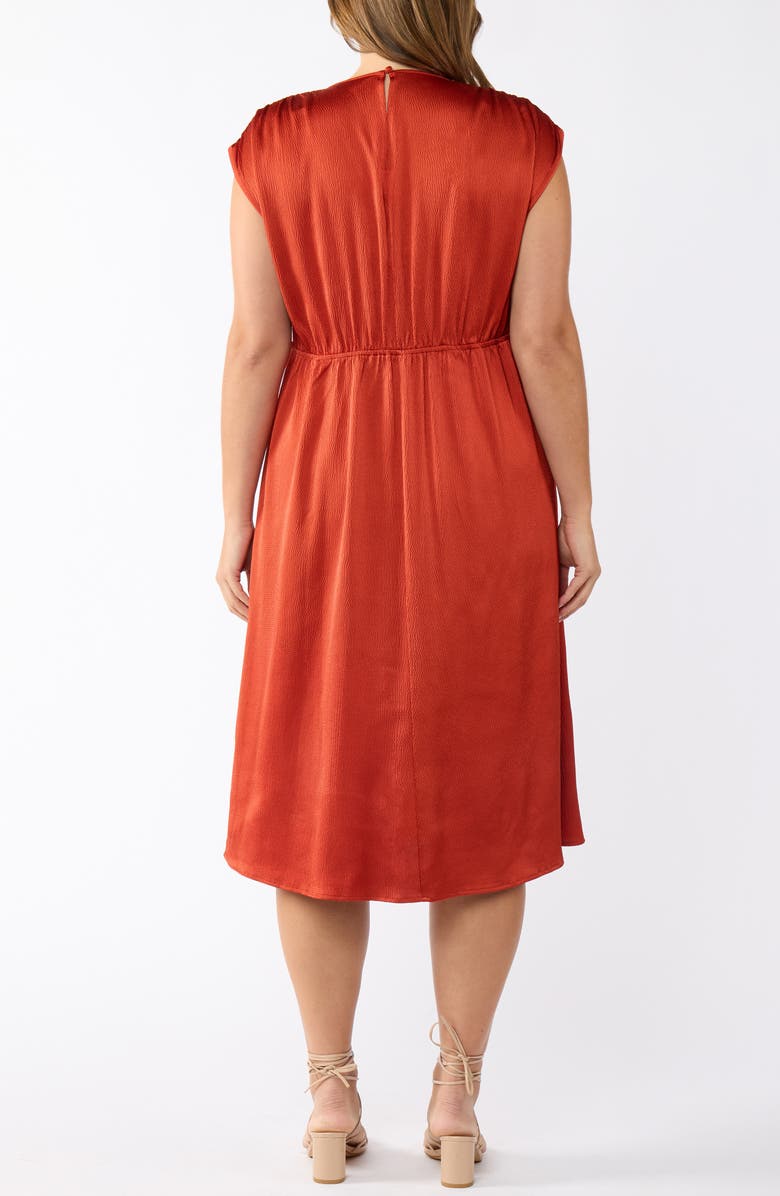 Estelle Burning Desert Satin Dress, Alternate, color, Rusty Orange