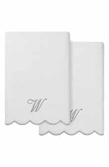 Adornia Scalloped 2-Piece Personalized Bath Towel Set