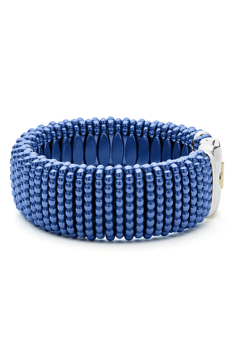 LAGOS Wide Blue Ceramic Caviar Bracelet, Alternate, color, 