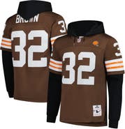 Mitchell & Ness Men's Mitchell & Ness Jim Brown Brown Cleveland Browns Player Name & Number Hoodie Legacy Jersey
