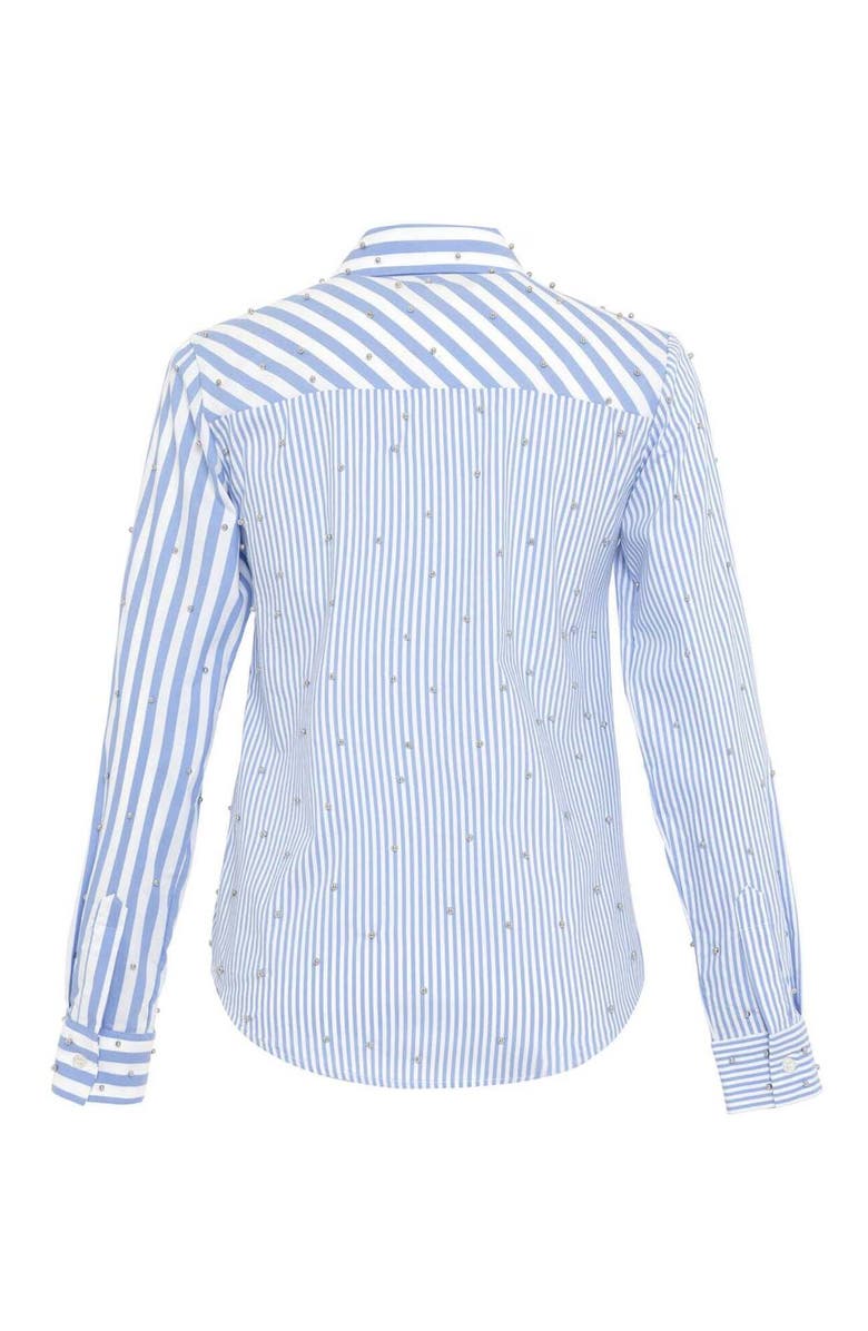 THEO The Label Echo Mix Stripe Pearly Shirt, Alternate, color, 