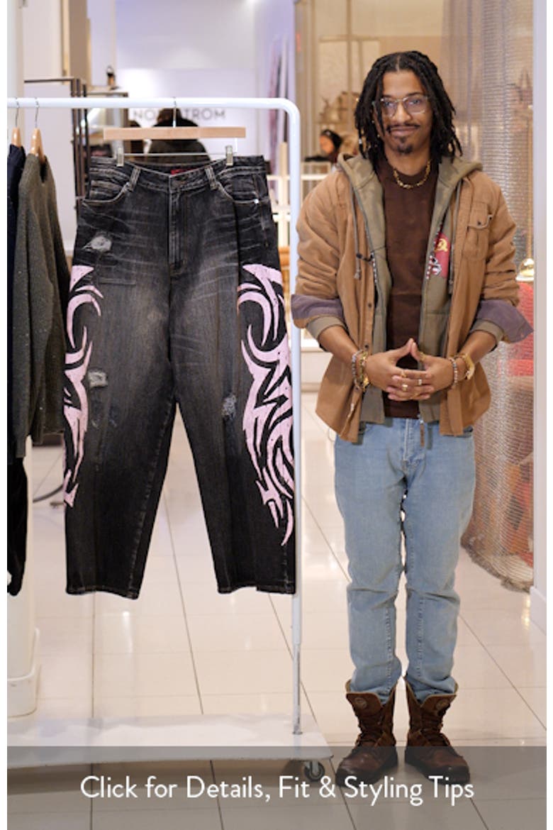 Colossus Pink Blade Oversize Distressed Jeans video