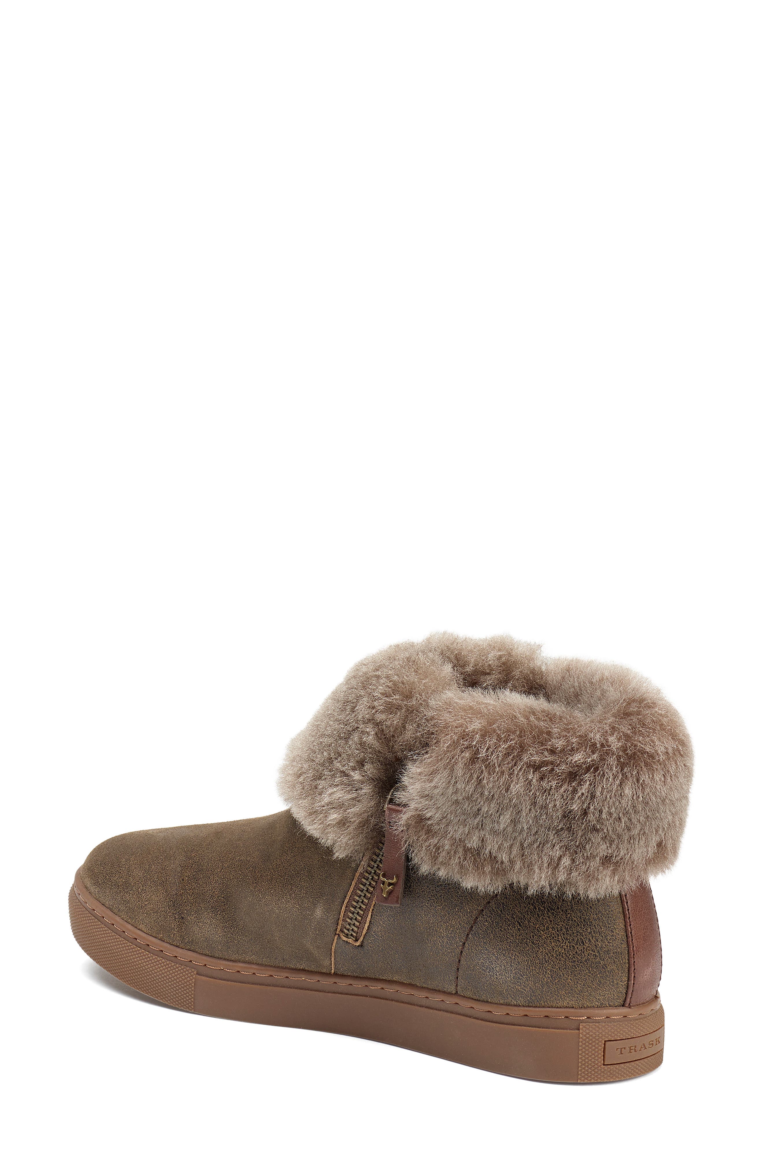 Lexi Genuine Shearling Sneaker, Alternate, color, BROWN/ BROWN LEATHER