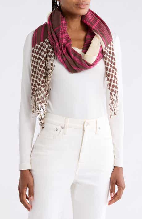 Plaid & Polka Dot Wool Shawl