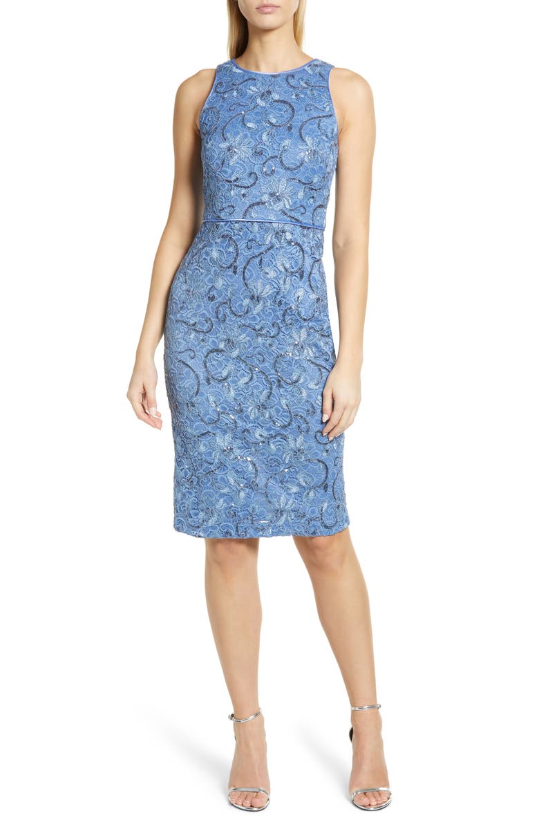 Vince Camuto Sleeveless Sequin Body-Con Dress, Main, color, Periwinkle