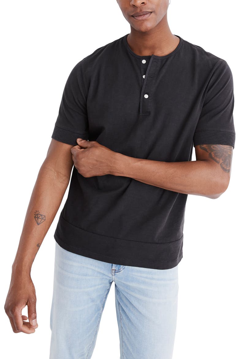 Garment Dye Henley T-Shirt, Main, color, CLASSIC BLACK