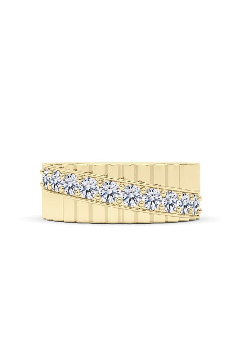 Diagonal Fluted Lab Grown Diamond Ring, Alternate, color, 18K YELLOW GOLD