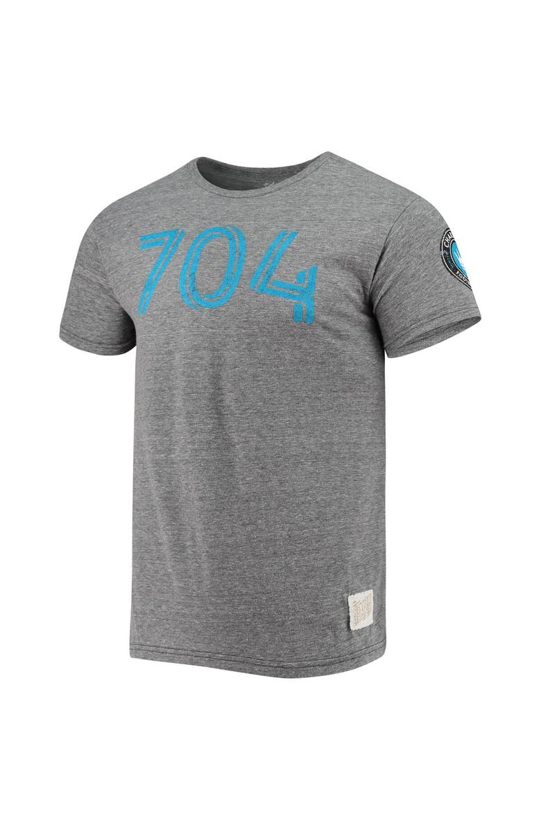 Retro Brand Men's Original Retro Brand Heathered Gray Charlotte FC Area Code Tri-Blend T-Shirt, Alternate, color, 