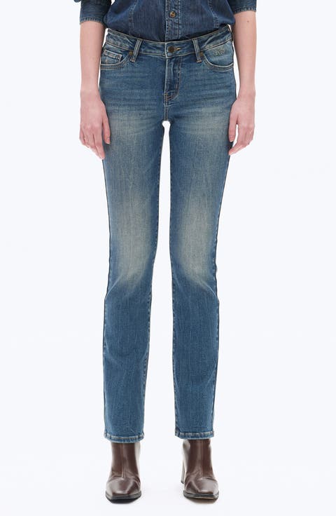 Low Rise Slim Straight Leg Jeans