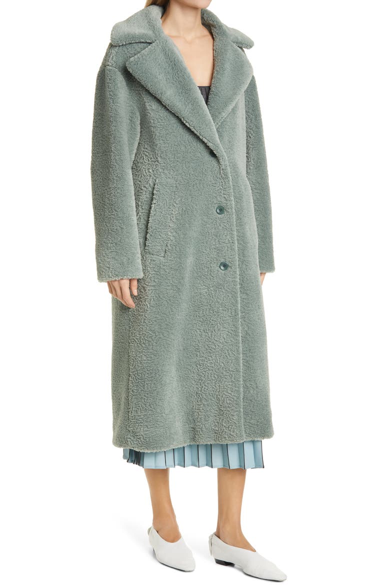 Teddy Bear Fleece Coat, Alternate, color, SAGE
