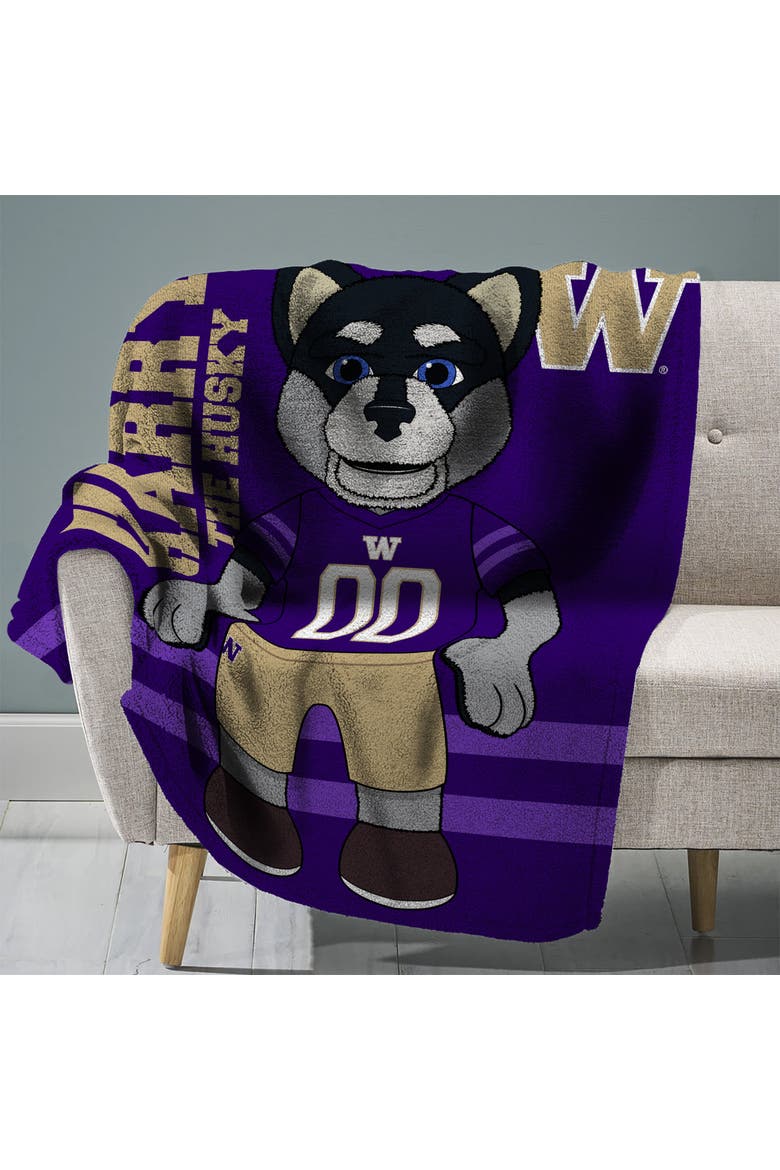Washington Huskies Harry The Husky College Mascot 60" x 80" Raschel Throw, Main, color, None