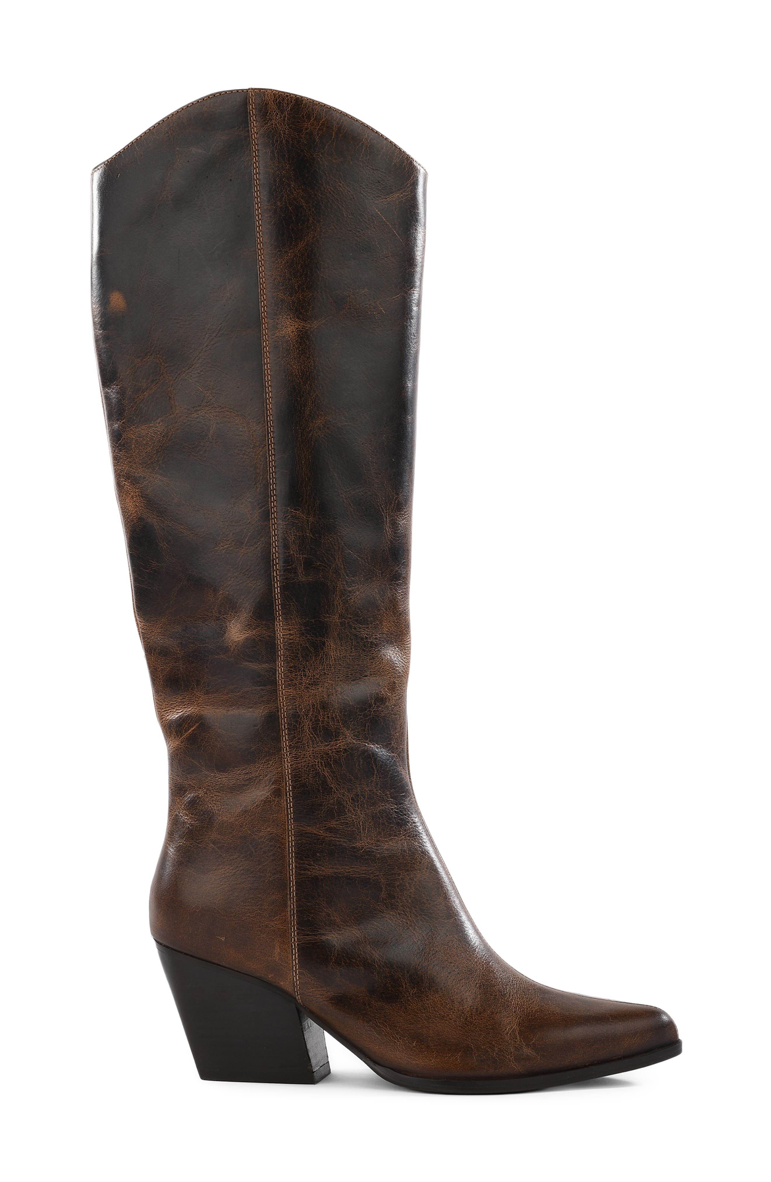 Begging You Distress Knee High Boot, Alternate, color, BROWN