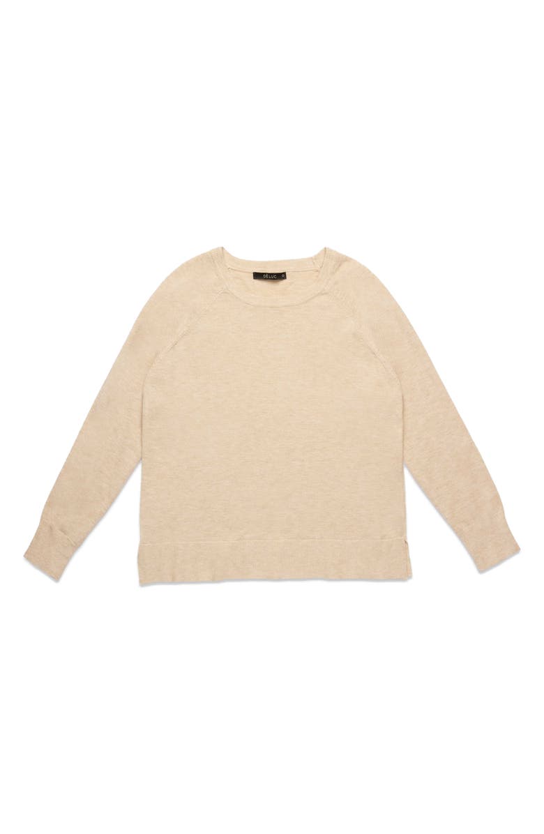 DELUC Lorriane Crewneck Sweater, Alternate, color, Ecru Melange