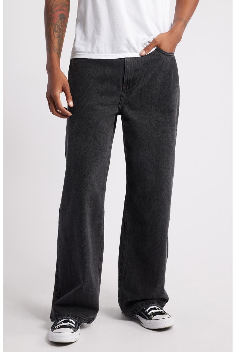 Nonstretch Baggy Jeans, Main, color, WASHED BLACK