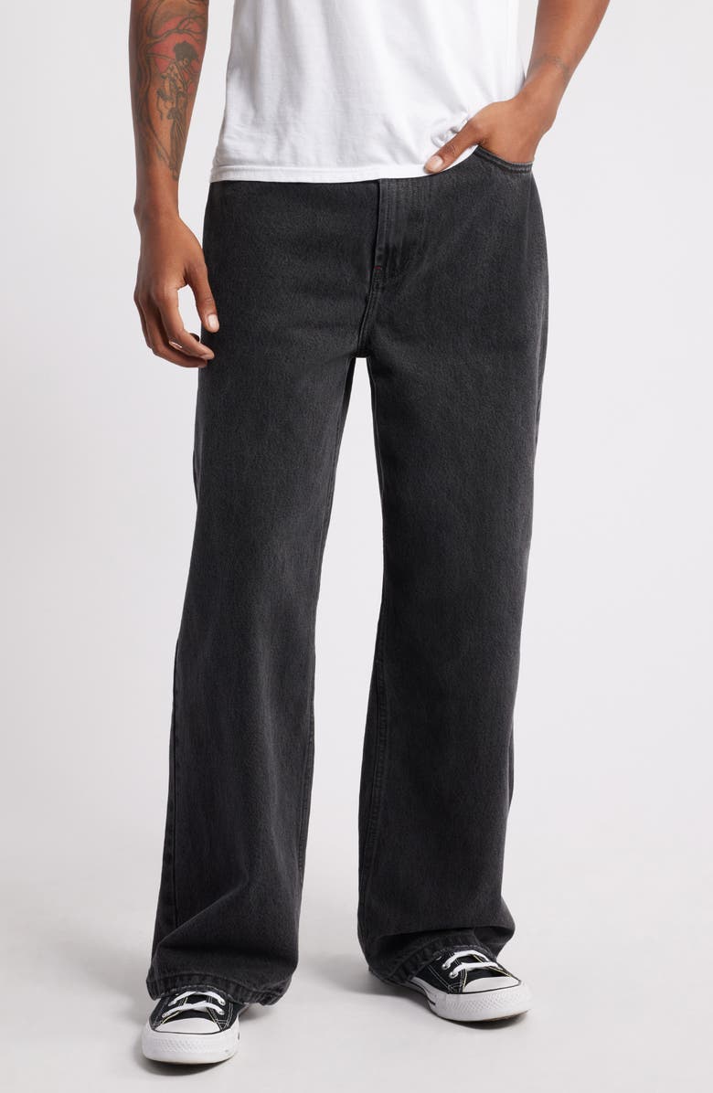 Elwood Nonstretch Baggy Jeans, Main, color, Washed Black