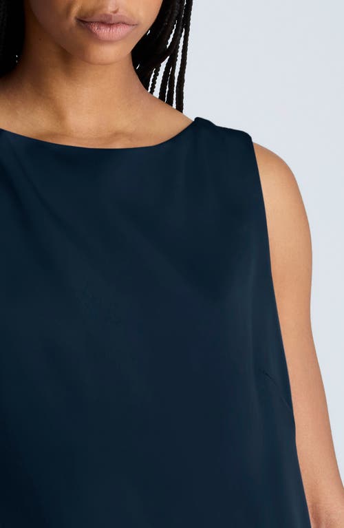 Kenneth Cole Sleeveless Open Back Shift Dress In Dark Navy