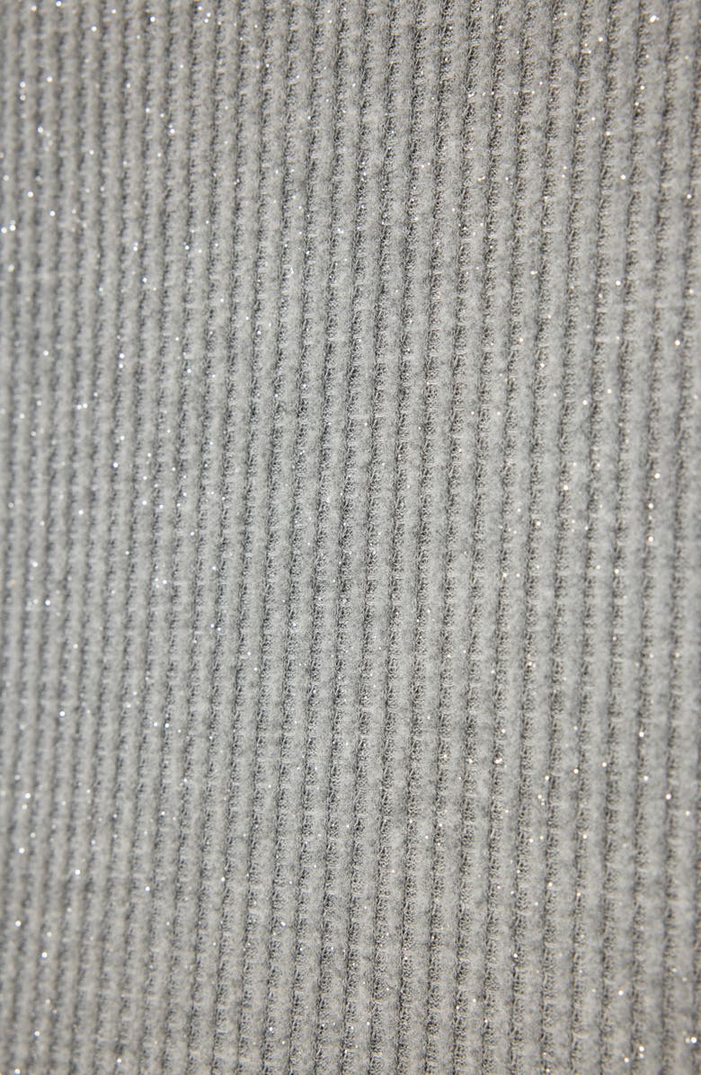 PJ Salvage Fireside Sparkle Waffle Knit Pajamas, Alternate, color, Heather Charcoal