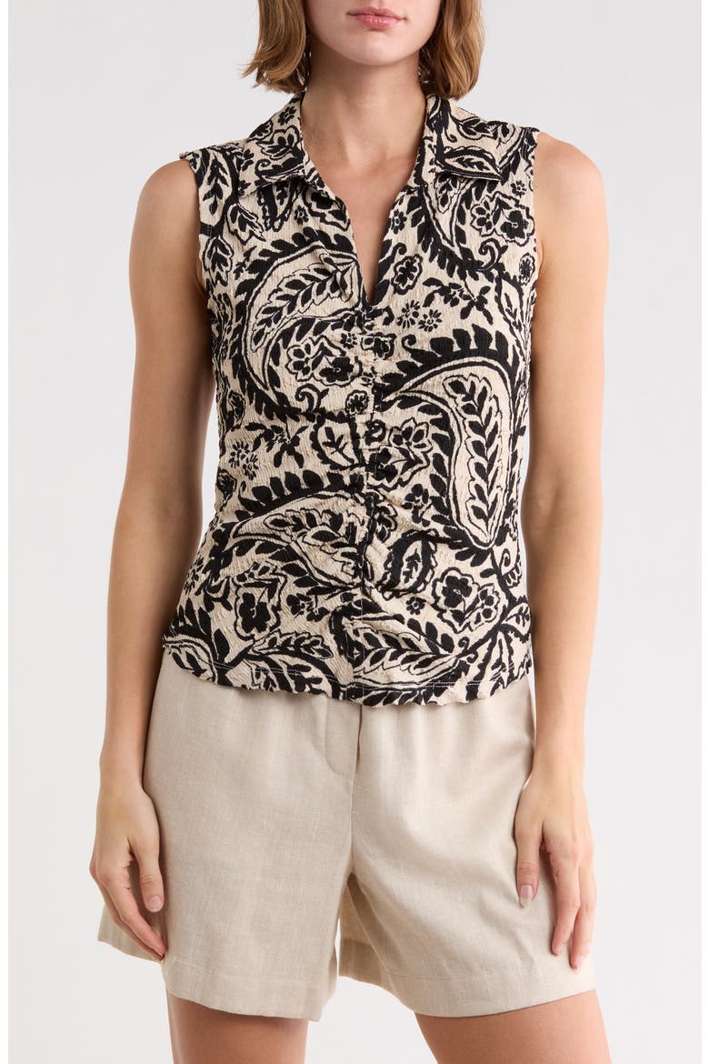 Suns Out Collared Tank, Main, color, DAHLIA WHITE/ BLACK