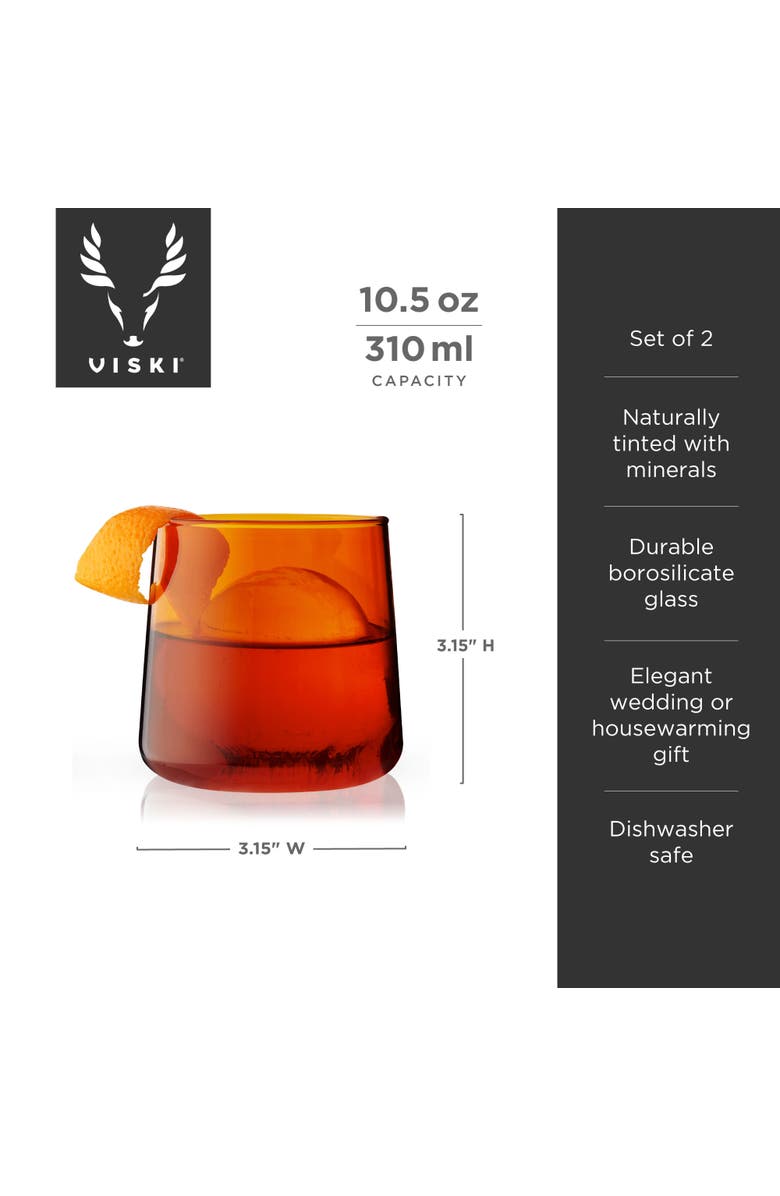Viski Aurora Cocktail Tumblers, Alternate, color, Orange