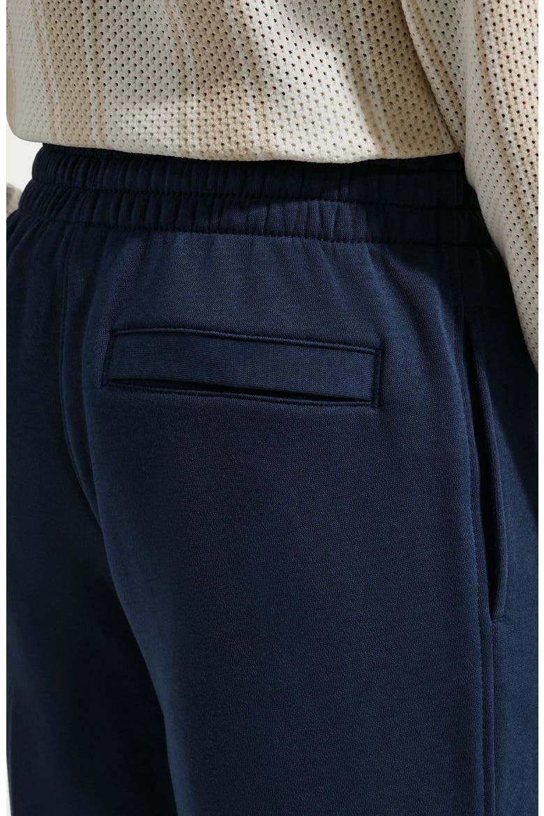Kids' French Terry Wide Leg Pants, Alternate, color, 410 MIDNIGHT NAVY/WHITE