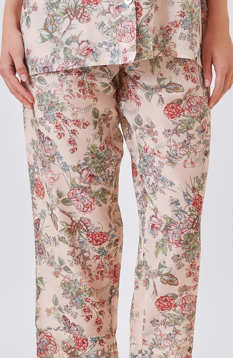 Papinelle Layla Cotton & Silk Crop Pajamas, Alternate, color, Pink