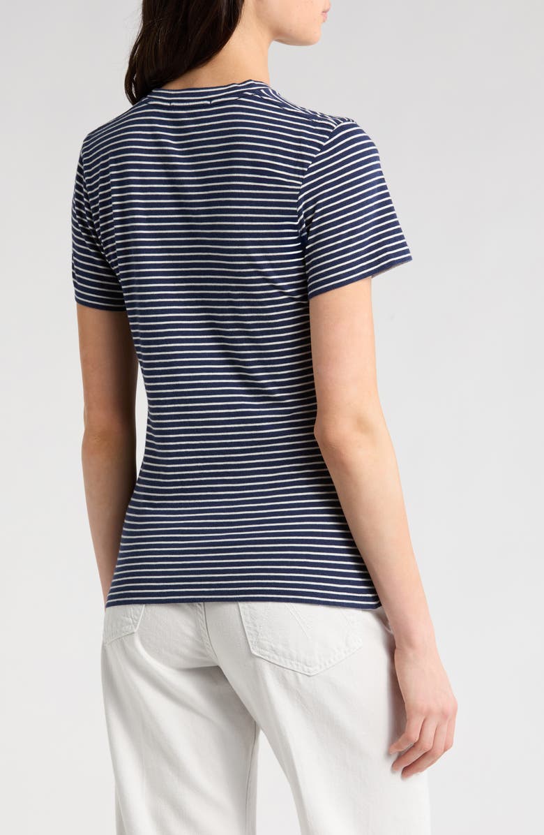 Nili Lotan Lana Stripe Cotton T-Shirt, Alternate, color, Navy/ Natural Stripe