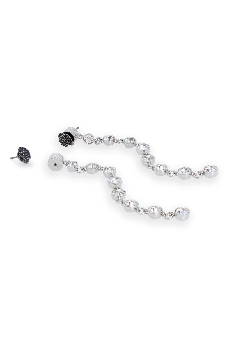 Kurt Geiger London Eagle Head Front/Back Linear Earrings, Alternate, color, Crystal