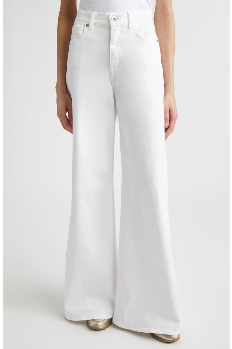 Stretch Denim Flare Leg Jeans, Alternate, color, 01 WHITE