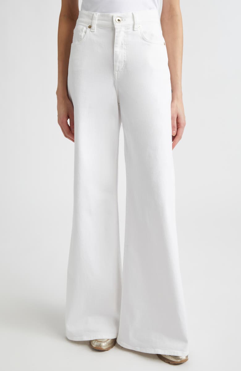 Eleventy Stretch Denim Flare Leg Jeans, Alternate, color, 01 White