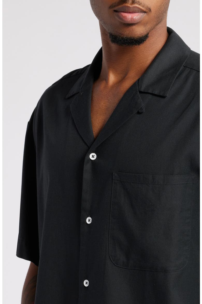 Boxy Camp Shirt, Alternate, color, COAL