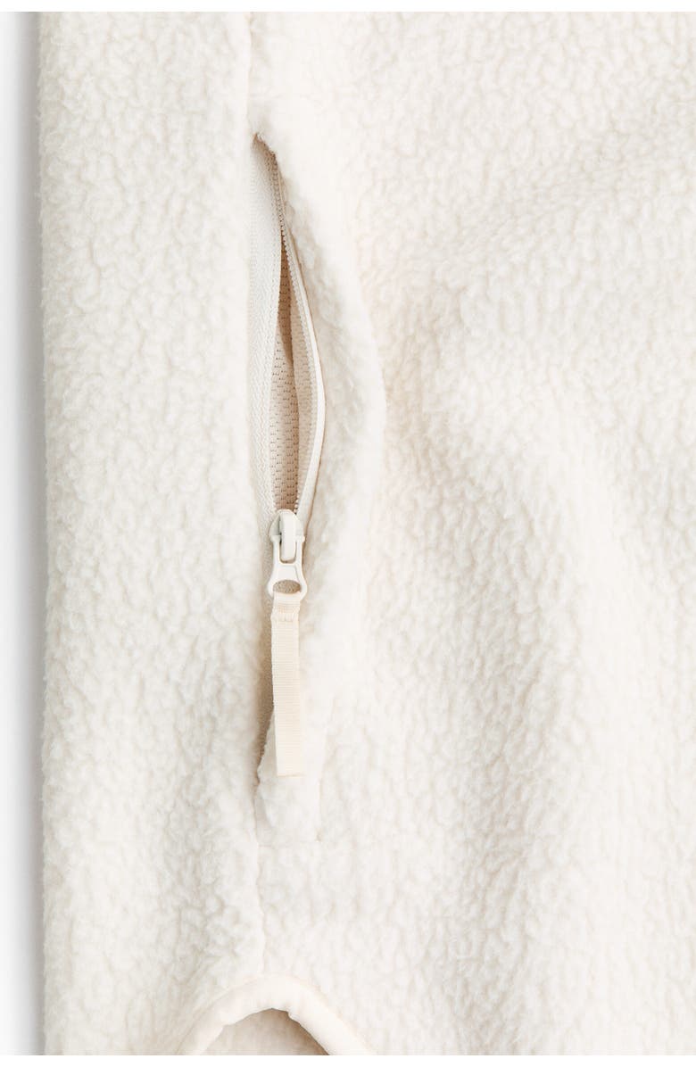 H&M Regular Fit Teddy Sports Gilet, Alternate, color, Ivory
