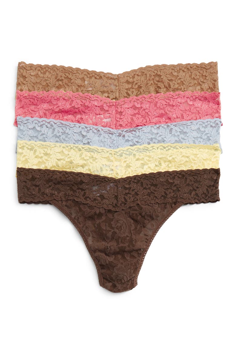 5-Pack Original Rise Thongs, Main, color, CLASSIC COLORS
