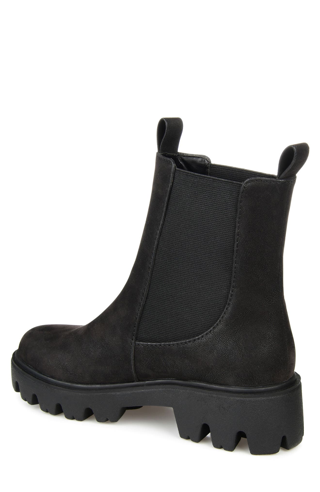 Journee Collection Ivette Vegan Leather Chelsea Combat Boot, Alternate, color, Black