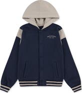 abercrombie kids Kids' Colorblock Hooded Fleece Bomber Jacket