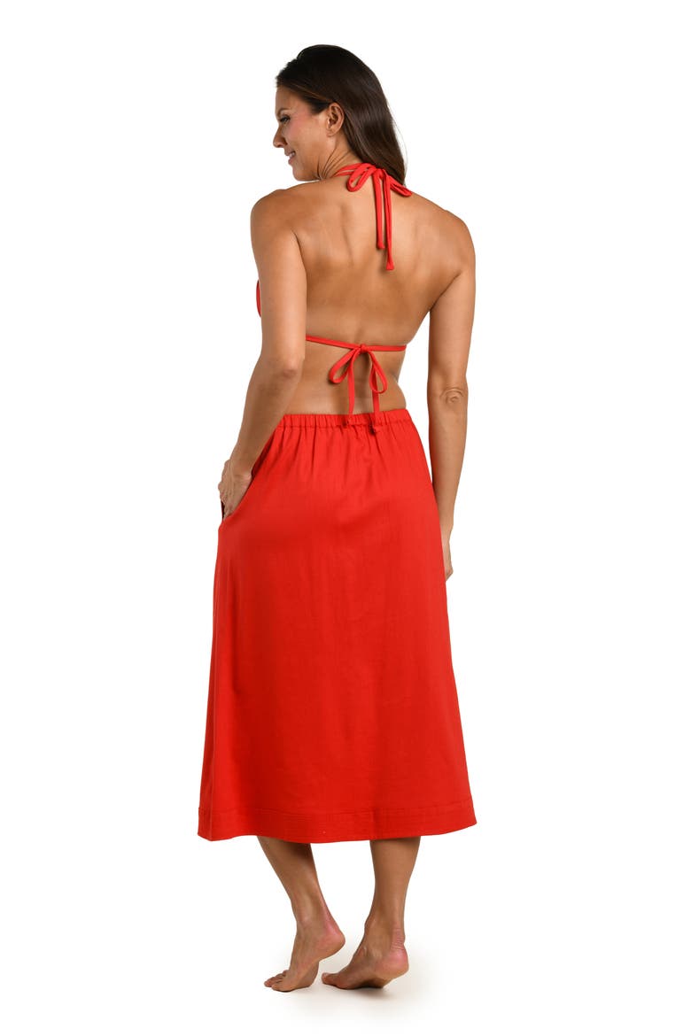 Harbor Breeze Midi Cover-Up Skirt, Alternate, color, RUBY