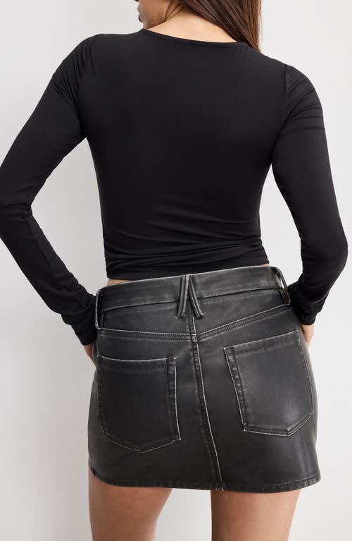 Good American U-wire Long Sleeve Jersey Top In Black