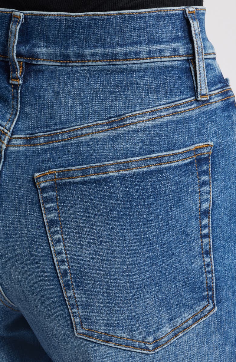 FRAME Le Slim Raw Fray Hem Palazzo Jeans, Alternate, color, Mermaid