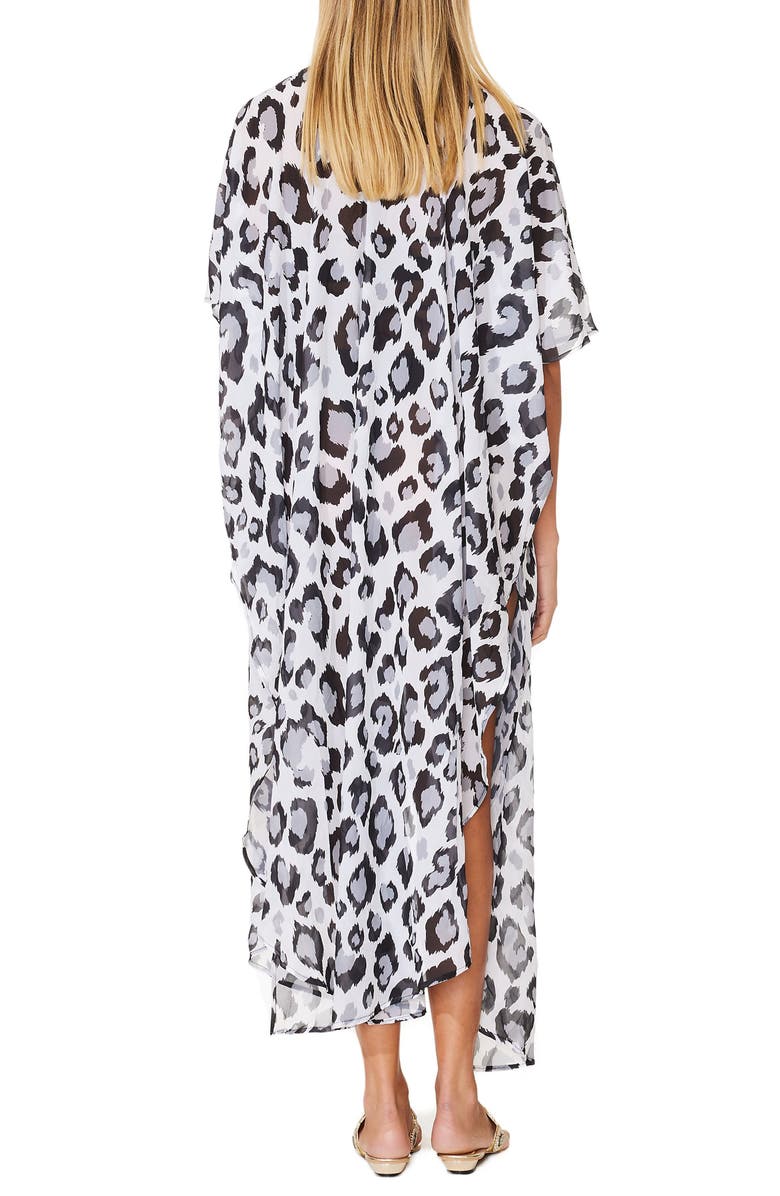 RANEES Leopard Duster, Alternate, color, Black And White