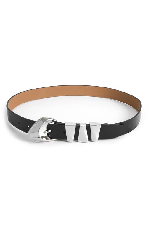 Ettika Modern Western Leather Belt In Black