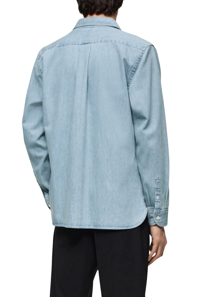 Denim Button-Up Shirt, Alternate, color, LIGHT BLUE