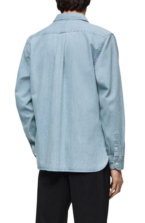 Mango Denim Button-up Shirt In Light Blue