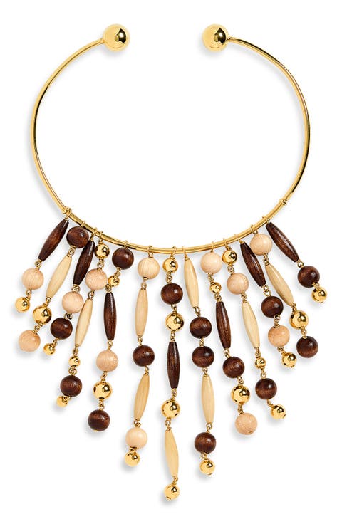 Wooden Beaded Collar Necklace
