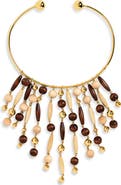 Rabanne Wooden Beaded Collar Necklace