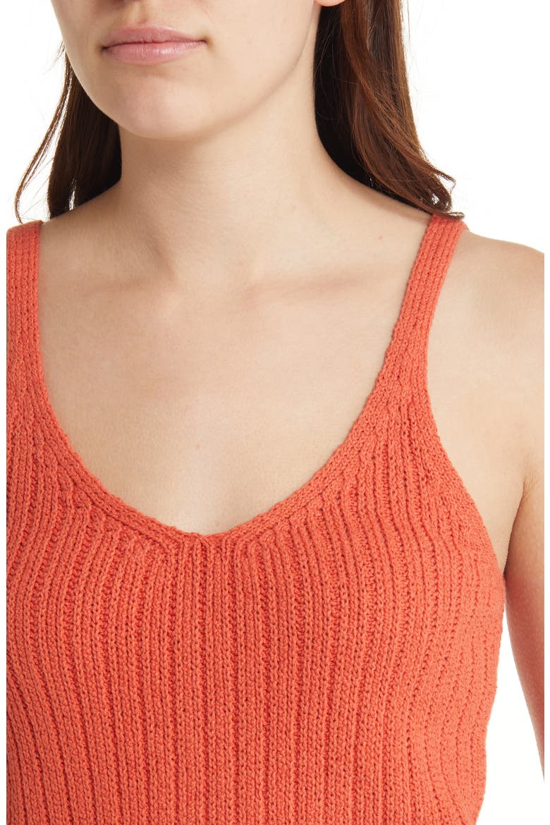 Rib Sweater Tank, Alternate, color, ORANGE CHILI