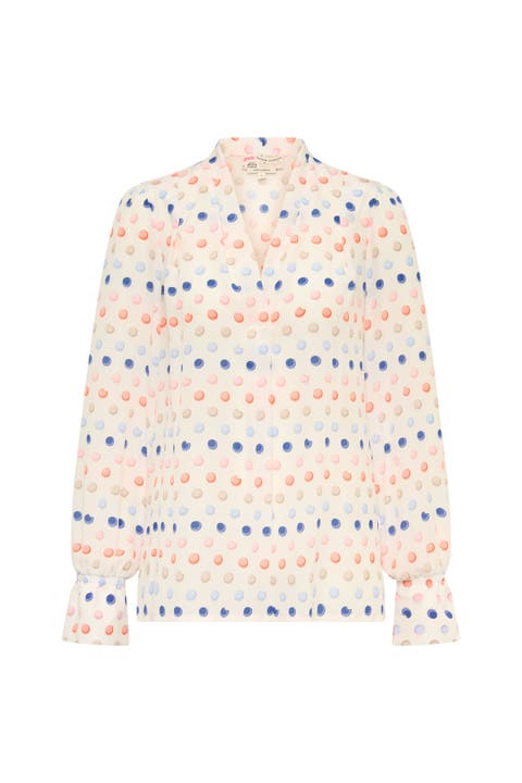 Printed Silk Long Sleeve Blouse