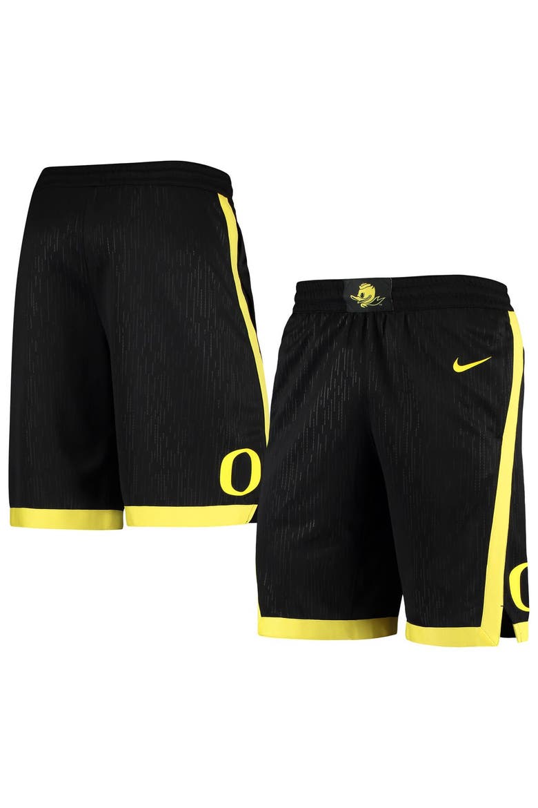Men's Nike Black Oregon Ducks Logo Replica Performance Basketball Shorts, Main, color, Black