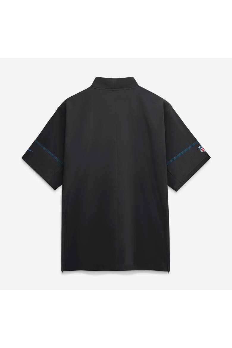 Men's Nike Black Carolina Panthers Sideline Short Sleeve Quarter-Zip Coaches Jacket, Alternate, color, Black