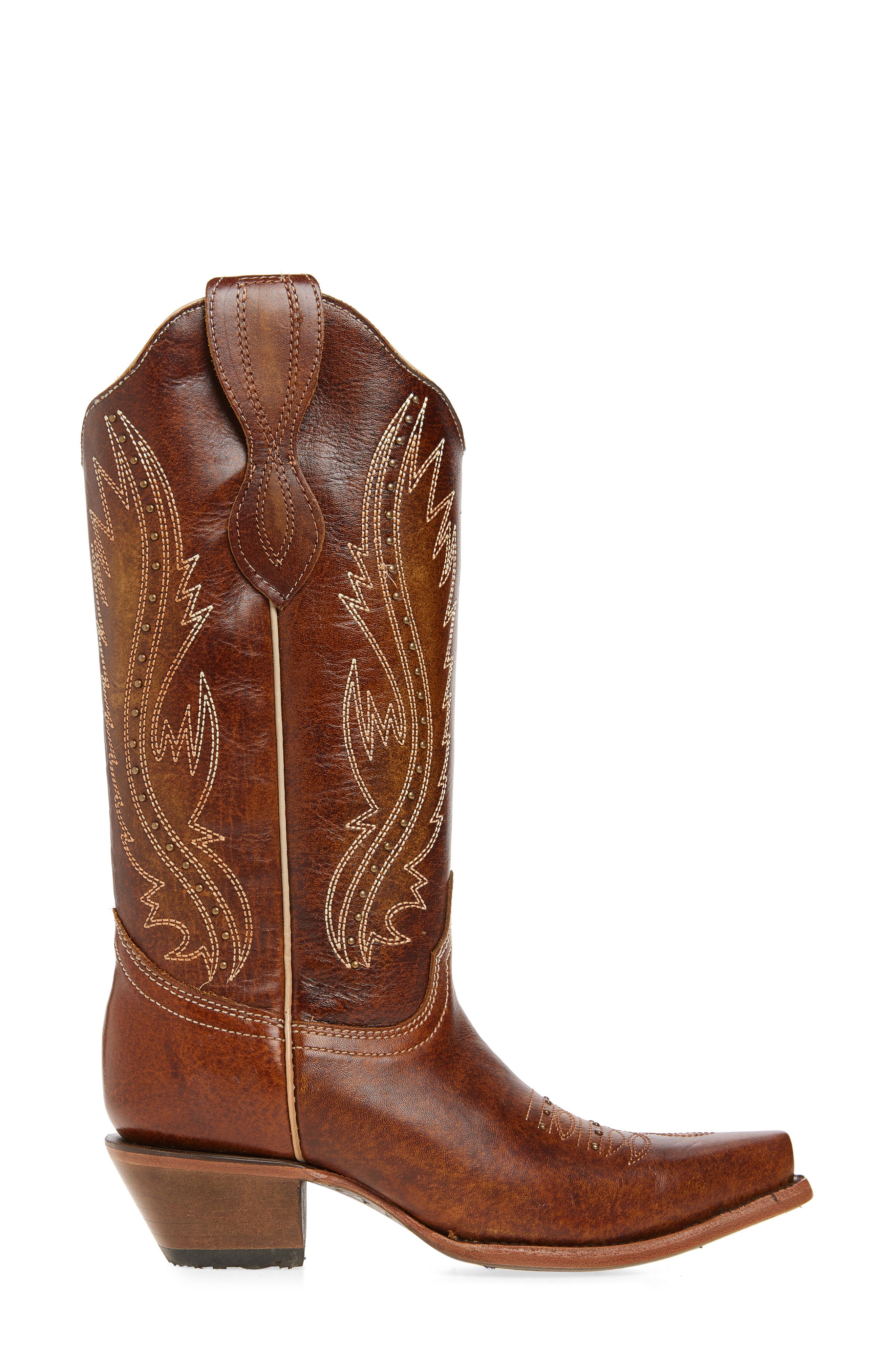 CIRCLE G Stud Embroidered Western Boot, Alternate, color, 