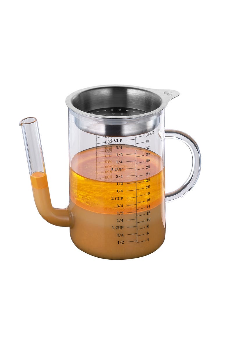 Stainless Steel & Borosilicate Glass Gravy Separator, 34-ounce, Main, color, Silver